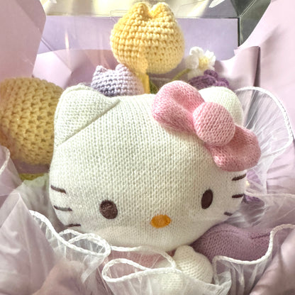 Sanrio x 7-11 Hello Kitty Valentine Limited Edition | Knitting Purple Flowers Bouquet Gift Box - Valentine Wedding Gift