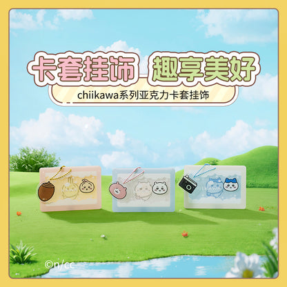 ChiiKawa X Miniso | ChiiKawa Hachiware Usagi Plastic Cardholder with Small Acrylic Accessories - Kawaii Items