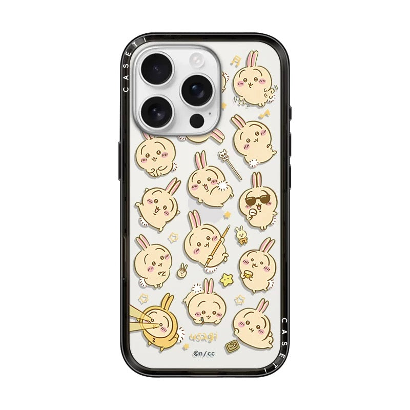 Japanese Cartoon ChiiKawa Clear with Transparent Black Frame New Version Case | Cute Icon & Friends 8 Styles ChiiKawa Hachiware Usagi - iPhone Case 13 14 15 16 17 Pro Promax