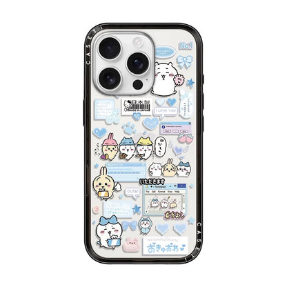 Japanese Cartoon ChiiKawa Clear with Transparent Black Frame New Version Case | Cute Icon & Friends 8 Styles ChiiKawa Hachiware Usagi - iPhone Case 13 14 15 16 17 Pro Promax