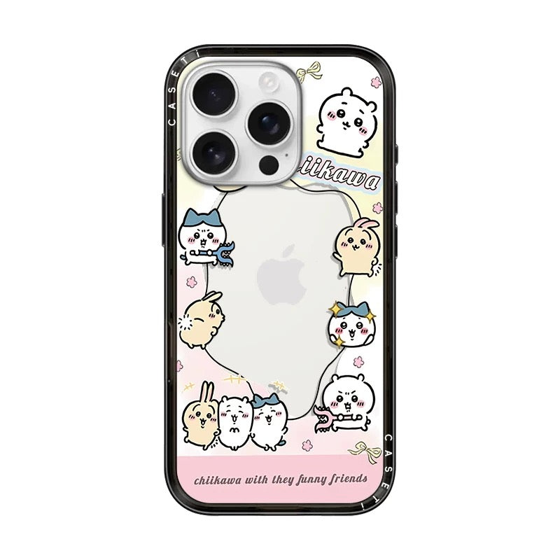 Japanese Cartoon ChiiKawa Clear with Transparent Black Frame New Version Case | Cute Icon & Friends 8 Styles ChiiKawa Hachiware Usagi - iPhone Case 13 14 15 16 17 Pro Promax