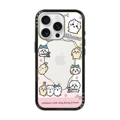 Japanese Cartoon ChiiKawa Clear with Transparent Black Frame New Version Case | Cute Icon & Friends 8 Styles ChiiKawa Hachiware Usagi - iPhone Case 13 14 15 16 17 Pro Promax