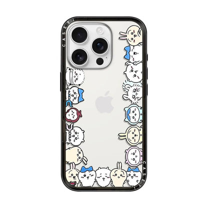 Japanese Cartoon ChiiKawa Clear with Transparent Black Frame New Version Case | Cute Icon & Friends 8 Styles ChiiKawa Hachiware Usagi - iPhone Case 13 14 15 16 17 Pro Promax