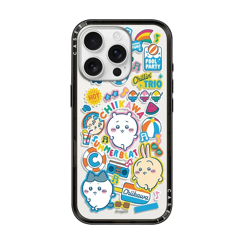Japanese Cartoon ChiiKawa Clear with Transparent Black Frame New Version Case | Summer Time Party 12 Styles - iPhone Case 13 14 15 16 17 Pro Promax