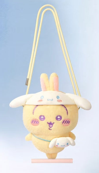 ChiiKawa X Miniso X Sanrio Series | ChiiKawa Hachiware Usagi Cute Fluffy Doll Crossbody Bag - Kawaii Items Room Decoration