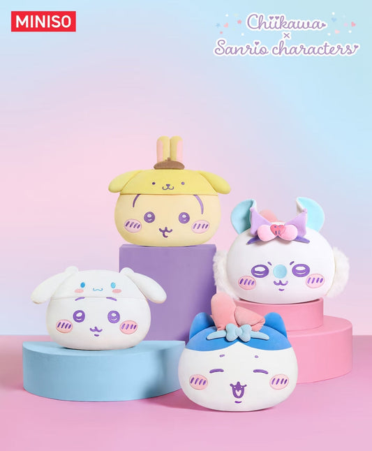 ChiiKawa X Miniso X Sanrio Series | ChiiKawa Hachiware Usagi Momonga Cute Big Face Icon Plush Doll Cushion - Kawaii Items Room Decoration doll