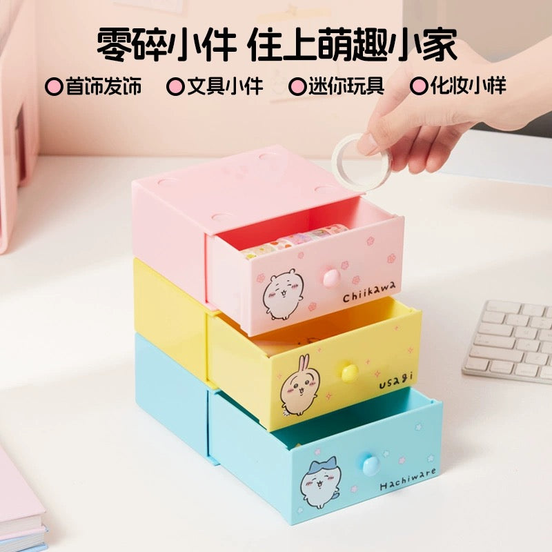 ChiiKawa X Miniso | ChiiKawa Hachiware Usagi Single Storage Drawer - Kawaii Desk Helper items Room Decoration