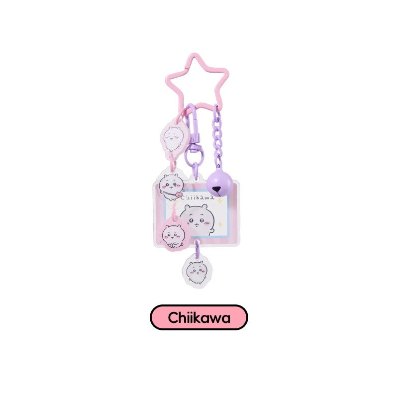 ChiiKawa X Miniso | ChiiKawa Hachiware Usagi Star Acrylic with Bell Keychain - Kawaii items Room Decoration