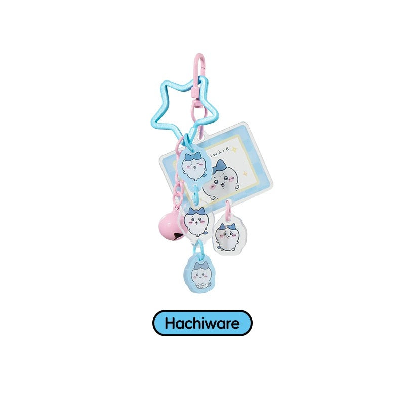 ChiiKawa X Miniso | ChiiKawa Hachiware Usagi Star Acrylic with Bell Keychain - Kawaii items Room Decoration
