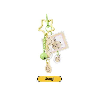 ChiiKawa X Miniso | ChiiKawa Hachiware Usagi Star Acrylic with Bell Keychain - Kawaii items Room Decoration