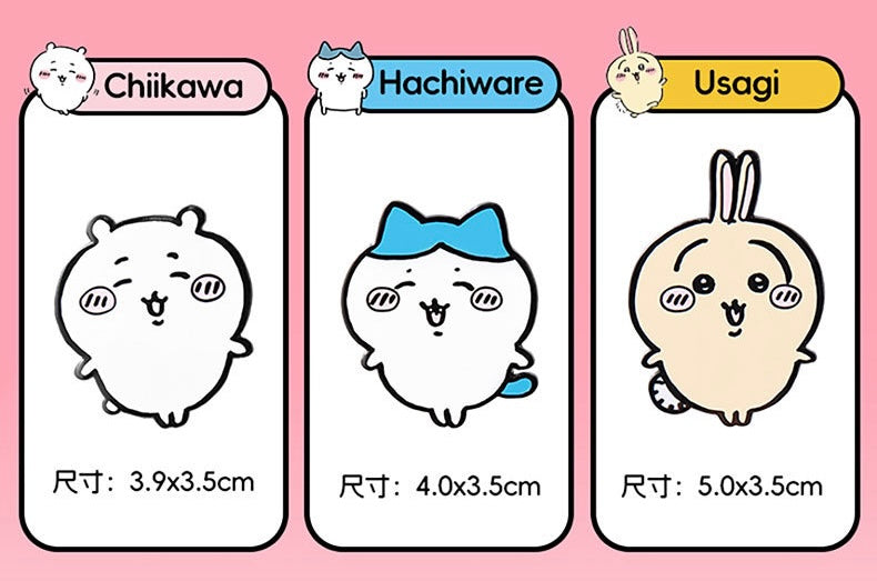 ChiiKawa X Miniso | ChiiKawa Hachiware Usagi Metal Pins - Kawaii items Room Decoration