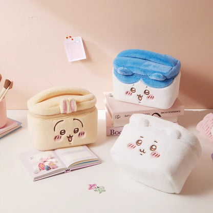 ChiiKawa X Miniso | ChiiKawa Hachiware Usagi Plush Make Up Bag- Kawaii items Room Decoration
