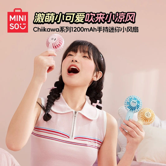 ChiiKawa X Miniso | ChiiKawa Hachiware Usagi Mini Fan - USB Handheld Fan Kawaii items Room Decoration doll