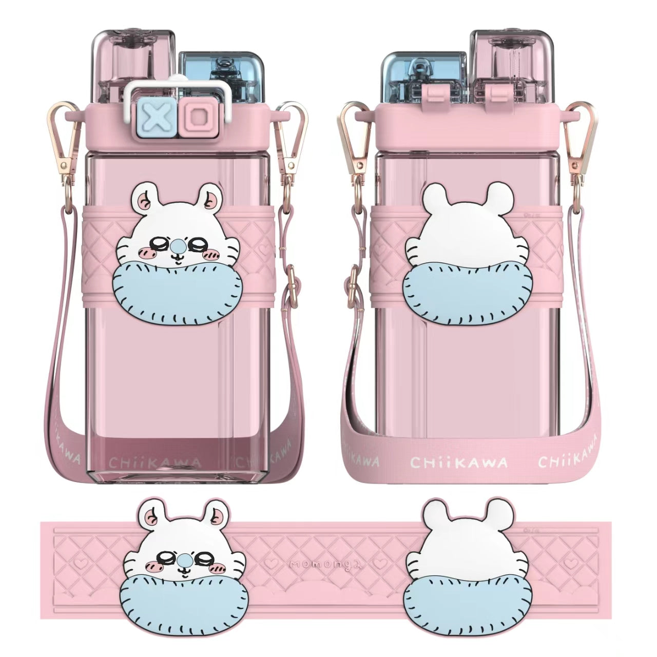 ChiiKawa X Miniso | Momonga Two Straw Cute 520mL Water Bottle ChiiKawa X Miniso | Momonga Two Straw Cute 520mL Water Bottle