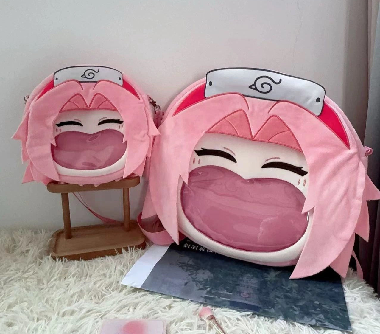 Japanese Anime Naruto Ninja | Naruto Kakashi Sakura Hinata Cute Icon Itabag Backpack and Crossbody Bag - Cute Kawaii Item - KawaiiGiftLand