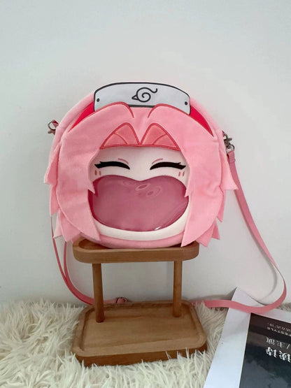 Japanese Anime Naruto Ninja | Naruto Kakashi Sakura Hinata Cute Icon Itabag Backpack and Crossbody Bag - Cute Kawaii Item - KawaiiGiftLand