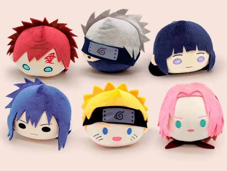Japanese Anime Naruto Ninja Mochi Series | Naruto Sasuke Sakura Kakashi Gaara Hinata Cute Icon Head Kawaii Doll Keychain - Cute Kawaii Item