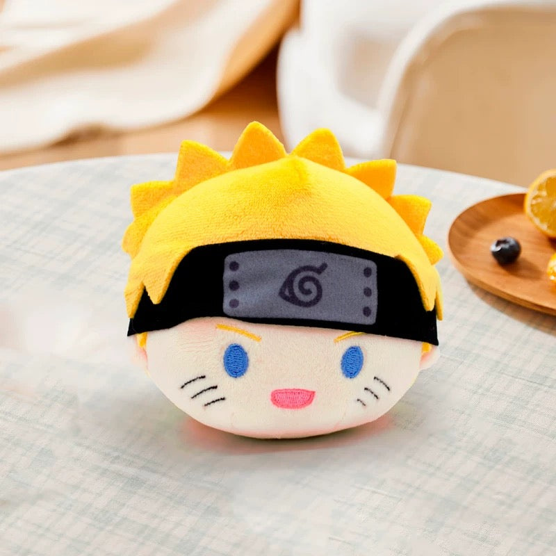 Japanese Anime Naruto Ninja Mochi Series | Naruto Sasuke Sakura Kakashi Gaara Hinata Cute Icon Head Kawaii Doll Keychain - Cute Kawaii Item - KawaiiGiftLand