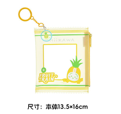 ChiiKawa X Miniso Fruit Market Series | ChiiKawa Hachiware Usagi Fruit Style Transparent Plastic Doll Bag Keychain - Kawaii Items Room Decoration