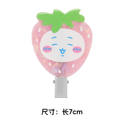 ChiiKawa X Miniso Fruit Market Series | ChiiKawa Hachiware Usagi in Fruit Cute Icon Hair Clip Pair - Kawaii Items Room Decoration