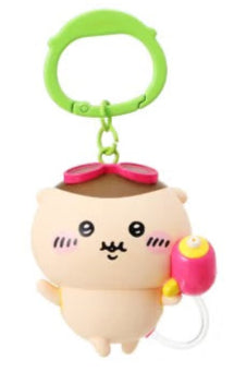 ChiiKawa X Miniso Hot Summer Series | ChiiKawa Hachiware Usagi Momonga Kurimanju Rakko Shisa Playing Water Gun Cute Plastic Doll Keychain - Kawaii Items Room Decoration Doll