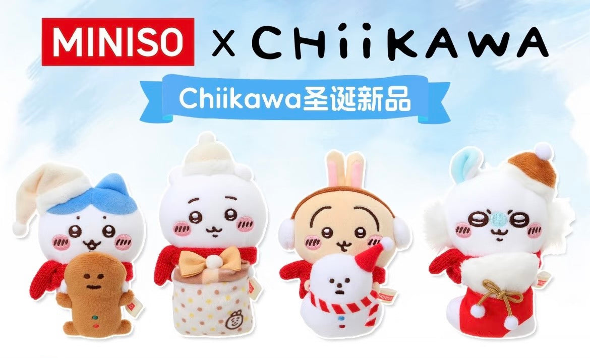 ChiiKawa X Miniso White Christmas Series | ChiiKawa Hachiware Usagi Momonga Christmas Style Computer  Plush Doll - Kawaii Items Room Decoration doll (Copy)