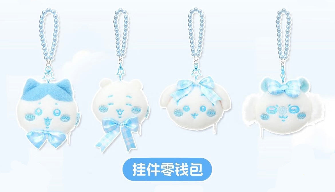 ChiiKawa X Miniso White Christmas Series | ChiiKawa Hachiware Usagi Momonga Cute Icon Plush Doll Small Pouch Keychain - Kawaii Items Room Decoration doll
