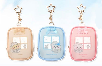 ChiiKawa X Miniso White Christmas Series | ChiiKawa Hachiware Usagi White Christmas Style Transparent Plastic Itabag Doll Bag Keychain - Kawaii Items Room Decoration