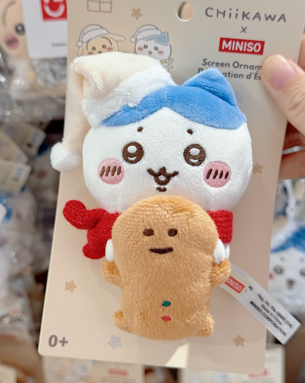 ChiiKawa X Miniso White Christmas Series | ChiiKawa Hachiware Usagi Momonga Christmas Style Computer Screen Monitor Desktop Plush Doll - Kawaii Items Room Decoration doll