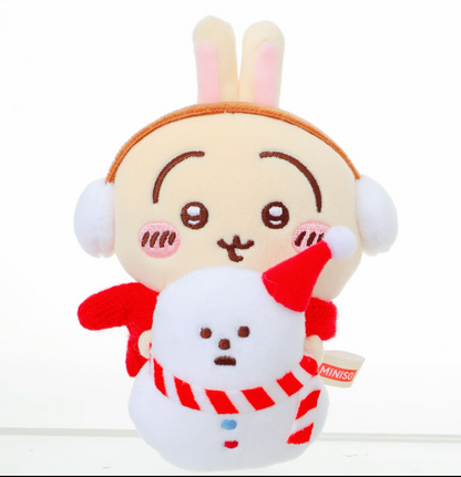ChiiKawa X Miniso White Christmas Series | ChiiKawa Hachiware Usagi Momonga Christmas Style Computer Screen Monitor Desktop Plush Doll - Kawaii Items Room Decoration doll