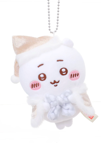 ChiiKawa X Miniso White Christmas Series | ChiiKawa Hachiware Usagi Momonga Holding Present in White Christmas Clothes Plush Doll Keychain - Kawaii Items Room Decoration doll