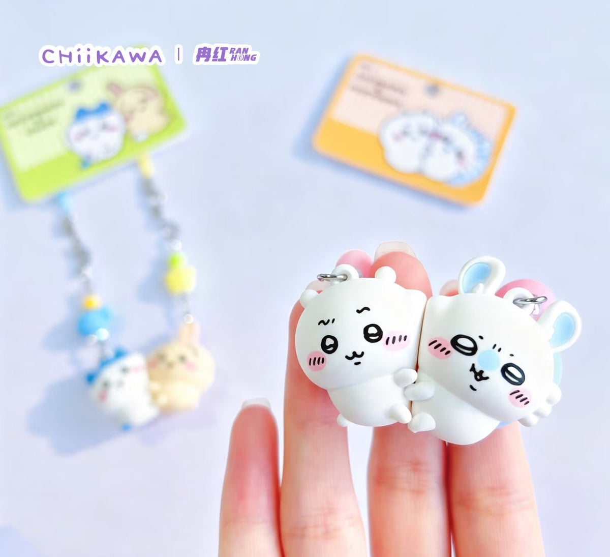 ちいかわ×MINISO×サンリオシリーズ｜ちいかわ ハチワレ うさぎ モモンガ サンリオキャラクター着ぐるみ座りぬいぐるみキーホルダー - かわいいアイテム ルームデコレーションドール