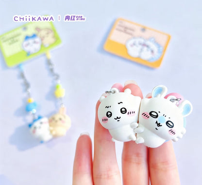ちいかわ×MINISO×サンリオシリーズ｜ちいかわ ハチワレ うさぎ モモンガ サンリオキャラクター着ぐるみ座りぬいぐるみキーホルダー - かわいいアイテム ルームデコレーションドール