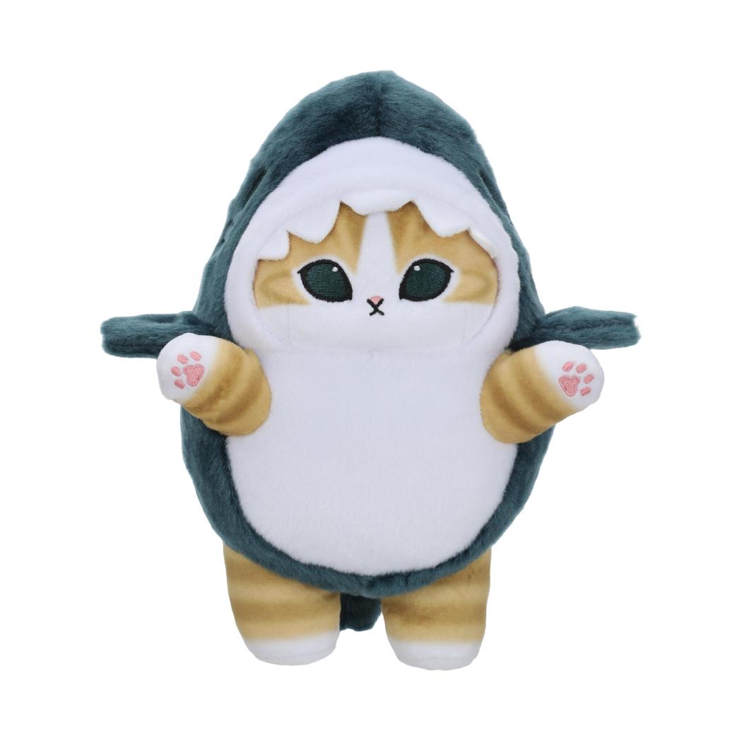 Miniso X Mofusand | Mofusand Cat in Shark Costume Standing and Sitting Cute Plush Doll - Kawaii items Room Decoration Doll