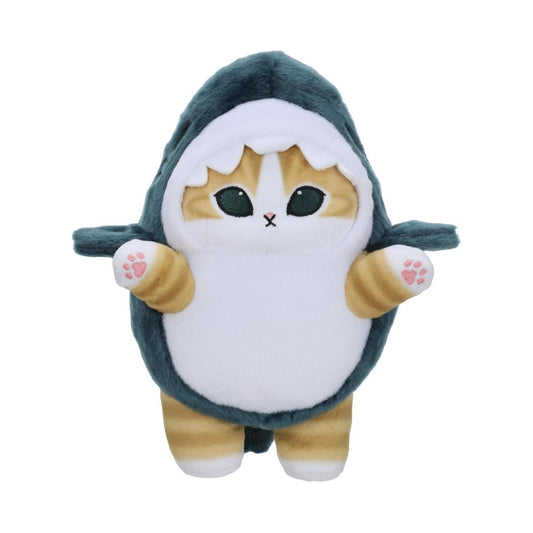 Miniso X Mofusand | Mofusand Cat in Shark Costume Standing and Sitting Cute Plush Doll - Kawaii items Room Decoration Doll