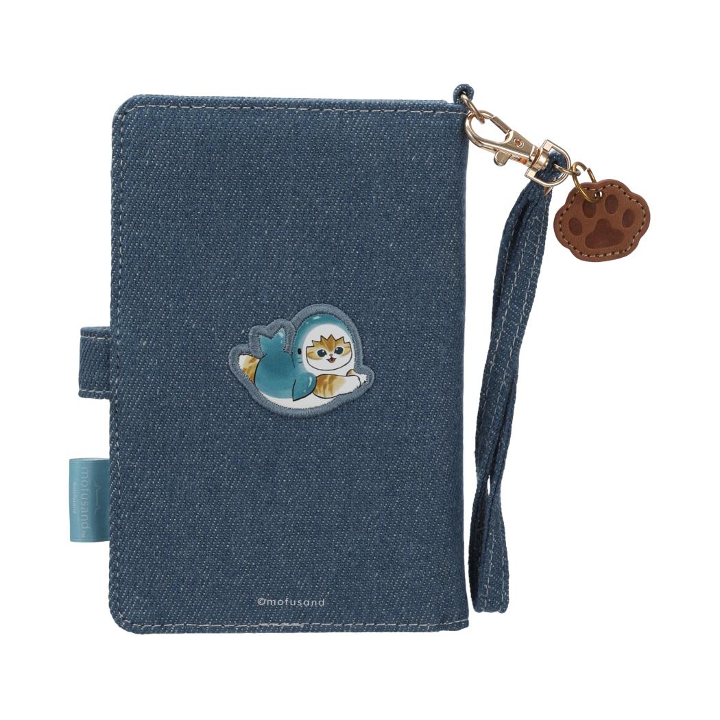 Miniso X Mofusand | Mofusand Cat in Shark Costume Denim Passport Cover - Kawaii items Room Decoration