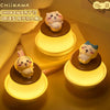 Japan Cartoon ChiiKawa Pudding Lamp | Chiikawa Hachiware Usagi Cute Plastic Mini Figure on Pudding Night Light - Kawaii items Room Decoration