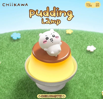 Japan Cartoon ChiiKawa Pudding Lamp | Chiikawa Hachiware Usagi Cute Plastic Mini Figure on Pudding Night Light - Kawaii items Room Decoration