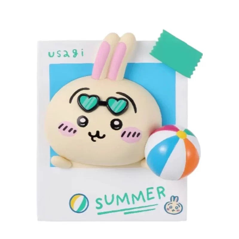 ChiiKawa X Miniso Hot Summer Series | ChiiKawa Hachiware Usagi Momonga Kurimanju Rakko Shisa Summer Time 3D Refrigerator Magnet - Kawaii Items Room Decoration