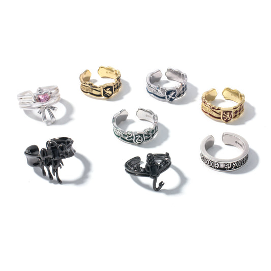 Harry Magical School Wizard Witch X Miniso | Harry Magical School Four House and Special Symbol Ring Blind Box - Kawaii items Mystery Box