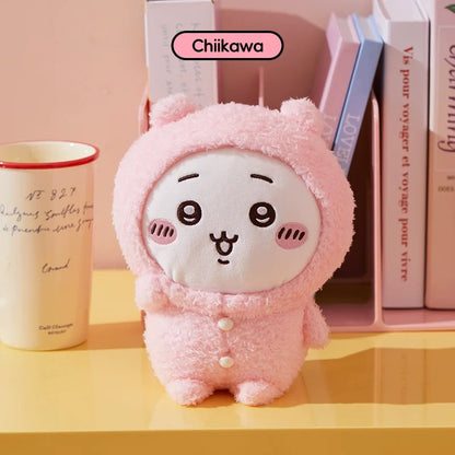 ChiiKawa X Miniso | ChiiKawa Hachiware Usagi Momonga Kurimanju Rakko Pajamas Sitting Plush Doll - Kawaii items Room Decoration doll