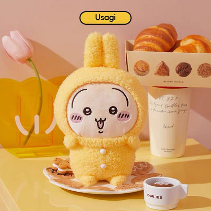 ChiiKawa X Miniso | ChiiKawa Hachiware Usagi Momonga Kurimanju Rakko Pajamas Sitting Plush Doll - Kawaii items Room Decoration doll