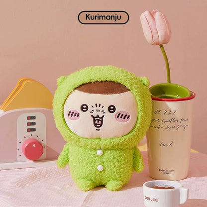 ChiiKawa X Miniso | ChiiKawa Hachiware Usagi Momonga Kurimanju Rakko Pajamas Sitting Plush Doll - Kawaii items Room Decoration doll