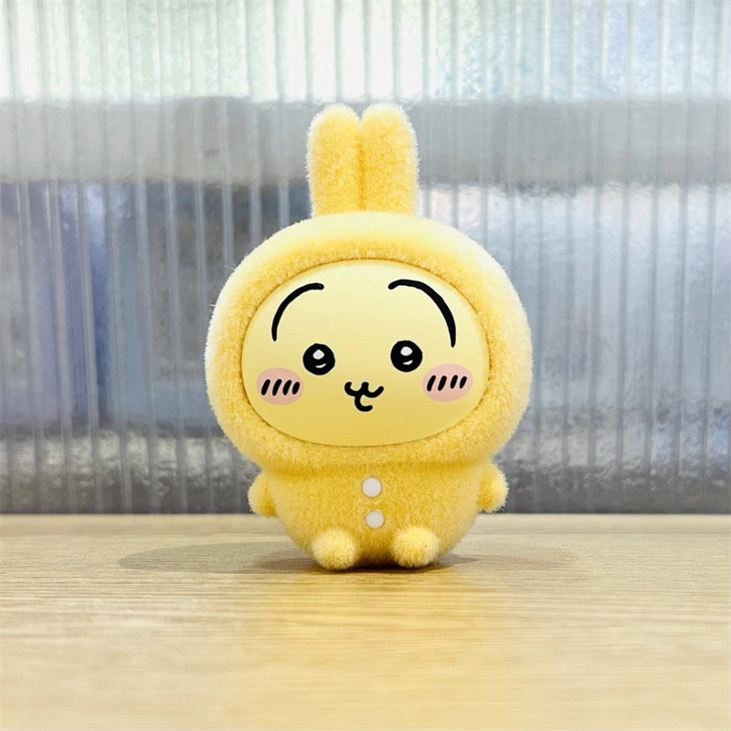 ChiiKawa X Miniso Pajama Party Series | ChiiKawa Hachiware Usagi Momonga Kurimanju Rakko Shisa Crab Wearing Pajama Sitting Cute Plastic Doll Mystery Box - Kawaii Items Room Decoration Doll Blind Box