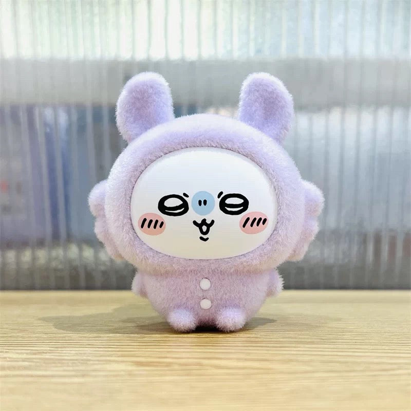 ChiiKawa X Miniso Pajama Party Series | ChiiKawa Hachiware Usagi Momonga Kurimanju Rakko Shisa Crab Wearing Pajama Sitting Cute Plastic Doll Mystery Box - Kawaii Items Room Decoration Doll Blind Box