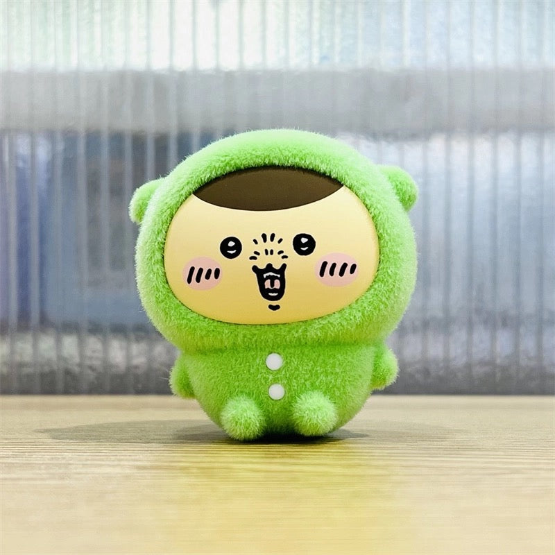 ChiiKawa X Miniso Pajama Party Series | ChiiKawa Hachiware Usagi Momonga Kurimanju Rakko Shisa Crab Wearing Pajama Sitting Cute Plastic Doll Mystery Box - Kawaii Items Room Decoration Doll Blind Box