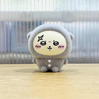 ChiiKawa X Miniso Pajama Party Series | ChiiKawa Hachiware Usagi Momonga Kurimanju Rakko Shisa Crab Wearing Pajama Sitting Cute Plastic Doll Mystery Box - Kawaii Items Room Decoration Doll Blind Box