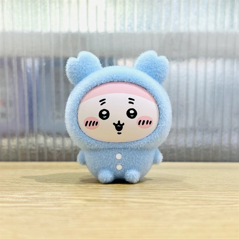 ChiiKawa X Miniso Pajama Party Series | ChiiKawa Hachiware Usagi Momonga Kurimanju Rakko Shisa Crab Wearing Pajama Sitting Cute Plastic Doll Mystery Box - Kawaii Items Room Decoration Doll Blind Box