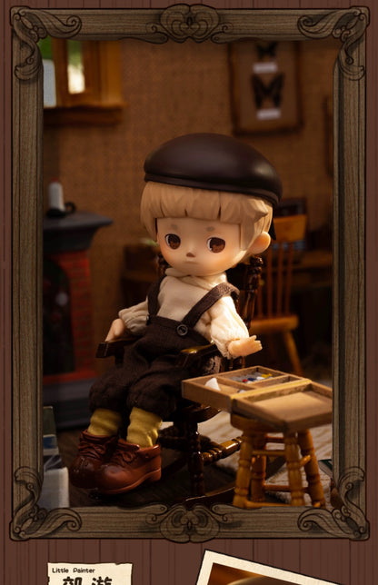 Mystery Blind Box 1/12 OB11 11cm BJD Doll Little Painter & Little Witch Ball Joint Doll Collectible Toys Penny Box