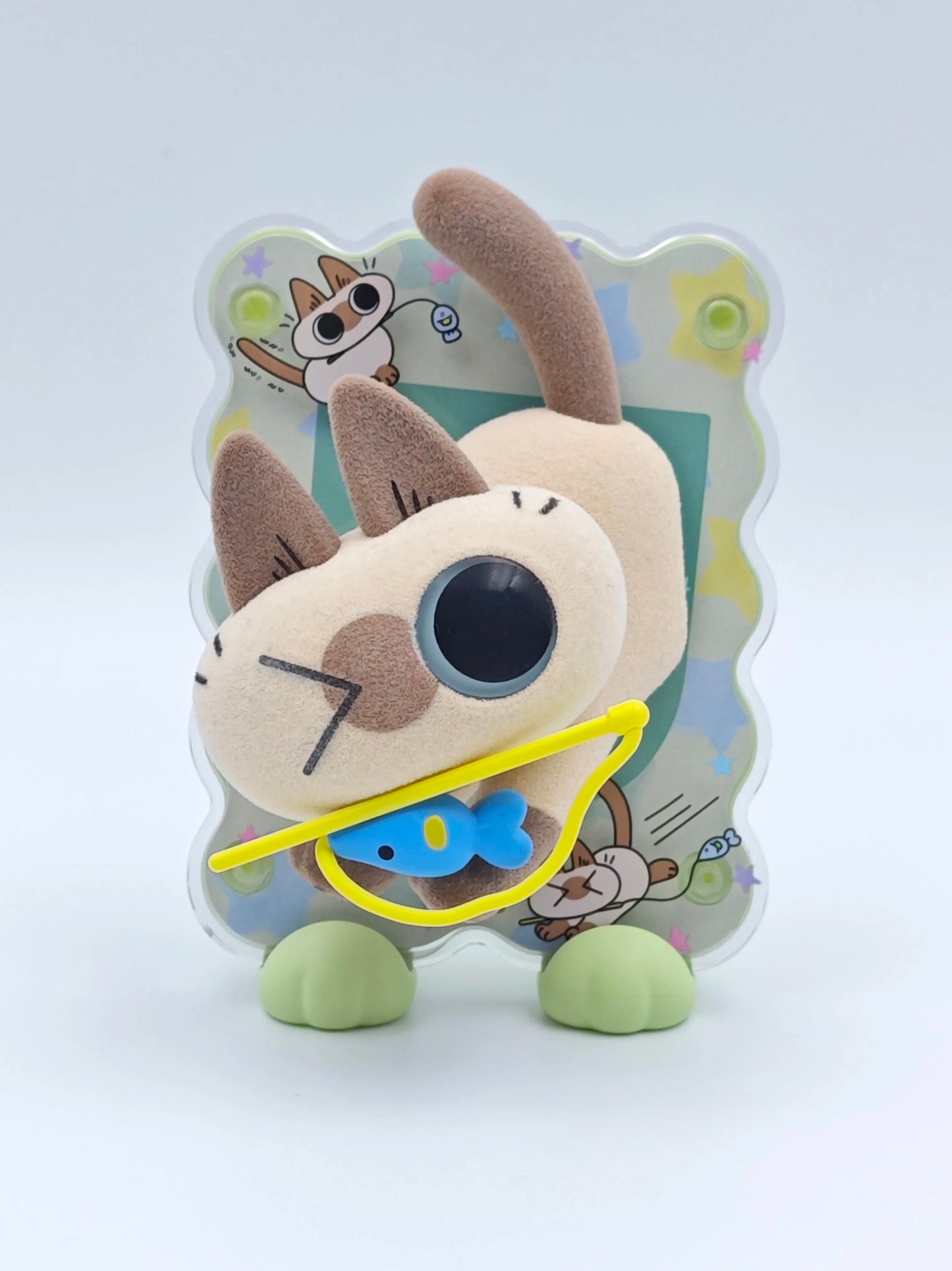 Azukisan's Daily life | Azukisan Cafe Series Cute Doll Refrigerator Magnet with Acrylic Plastic Stand Mystery Box - Kawaii Items Siamese Cat Xiaodouni Toy Collection Blind Box